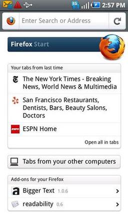 Выпущен Firefox 6.0 для Android