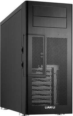 Системная плата в корпусе Lian Li PC-100 развернута разъемами вперед