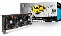 Видеокарта KFA2 GTX 580 MDT X4 EX OC рассчитана на подключение четырёх мониторов