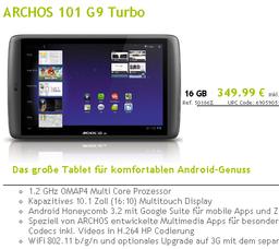 Европейские покупатели получили «разогнанный» планшет Archos 101 G9 Turbo