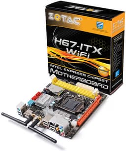 Плата ZOTAC H67-ITX WiFi типоразмера Mini-ITX рассчитана на процессоры в исполнении LGA1155