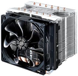Процессорный охладитель Cooler Master Hyper 612S весит 806 г и рассчитан на два вентилятора