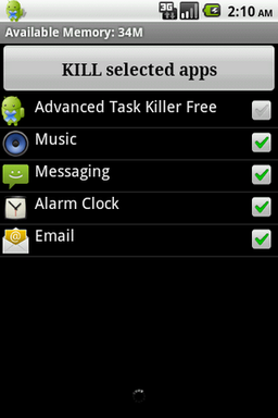 Advanced Task Killer 2.0.1B201 помогает завершить «зависшие» приложения