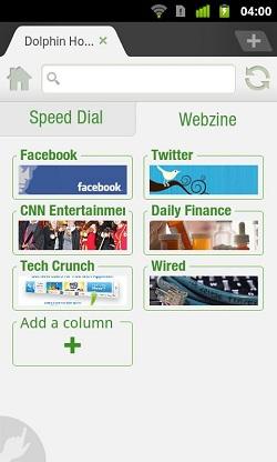 Dolphin Browser HD 6.2 для Android позволяет синхронизировать закладки