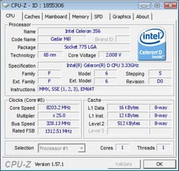 Процессор Celeron 356 успешно разогнан до частоты 8203,21 МГц