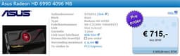Европейские интернет-магазины оценили AMD Radeon HD 6990 более, чем в 700 евро