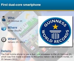 LG Optimus 2X занесен в Книгу рекордов Гиннеса как первый в мире телефон с двухъядерным процессором