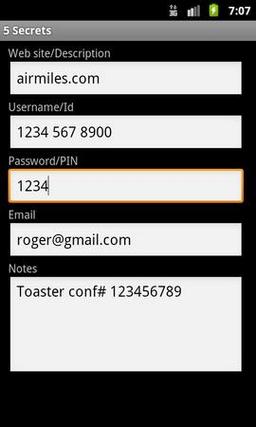 Secrets for Android 2.4.1 — безопасное хранение паролей