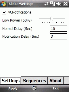 Zeveles Blinker 1.8 для Windows Mobile уведомляет о разных событиях миганием индикатора