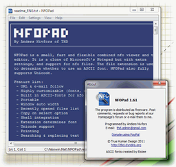 NFOPad v.1.68 - небольшой, но функциональный текстовый редактор
