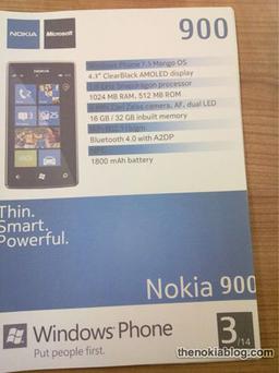 Ключевые спецификации Nokia 900 стали известны за сутки до официального анонса
