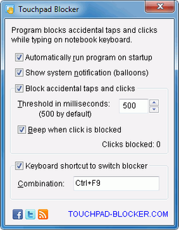 Touchpad Blocker v.2.9.0 - бесплатная утилита для блокировки тачпадов на ноутбуках