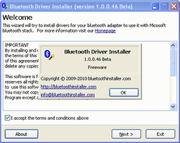 Bluetooth Driver Installer v.1.0.0.89 - бесплатная утилита, помогающая установить драйверы для Bluetooth-устройств