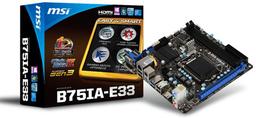 MSI B75IA-E33 – системная плата типоразмера Mini-ITX на чипсете Intel B75 Express