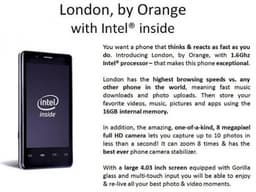 Сотовый оператор Orange собирается приступить к продажам в Великобритании смартфона на платформе Intel