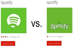 В Windows Phone Marketplace обнаружена подделка на Spotify