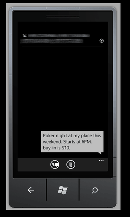 QuickText 1.4 позволяет отправить сообщения на Windows Phone 7 в два касания