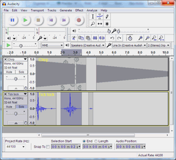Audacity v.2.0.1 - простой в использовании мульти-платформенный музыкальный редактор