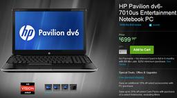 HP приступает к продаже ноутбука Pavilion dv6-7010us, укомплектованного APU AMD Trinity