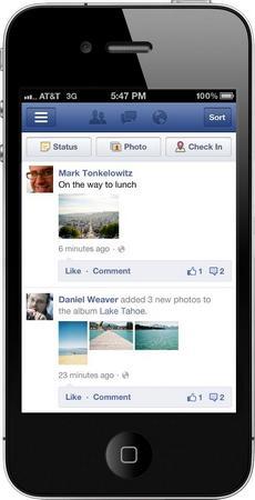 Редизайн мобильной версии Facebook*