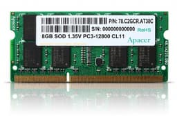 Модули памяти Apacer DDR3-1600 объёмом 8 ГБ предназначены для ноутбуков и встраиваемых систем
