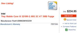 Стали известны спецификации и цена процессора Intel Core i5-3210M