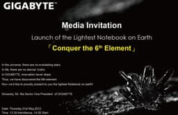 31 мая GIGABYTE представит «самый легкий ноутбук на Земле»