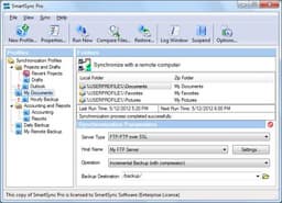 SmartSync Pro v.4.2 - программа для создания резервных копий информации с возможностью последующей синхронизации данных