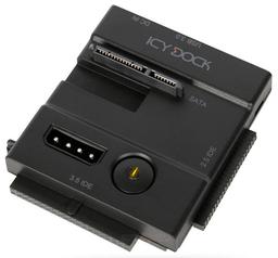 Адаптер Icy Dock MB981U3N-1SA с интерфейсом USB 3.0 рассчитан на накопители с интерфейсом SATA и IDE 