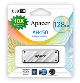 Флэшка Apacer AH450 с интерфейсом USB 3.0 развивает скорость передачи данных до 140 МБ/с