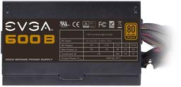 Блок питания Evga 600B мощностью 600 Вт имеет сертификат 80 Plus Bronze 