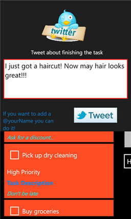 Twitter Tasks — органайзер с Twitter для Windows Phone