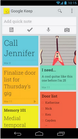 Новая версия менеджера заметок Google Keep 2.2.11