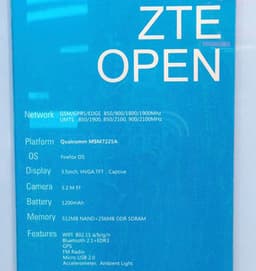Появились спецификации смартфона ZTE Open под управлением ОС Firefox Mobile