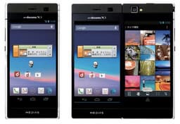 Складной смартфон NEC Medias W N-05E оснащен двумя экранами размером по 4,3 дюйма каждый