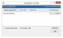 EncodeHD v.1.4.150.0 - бесплатное приложение для конвертирования видео в форматы, совместимые с домашними плеерами, приставками и гаджетами