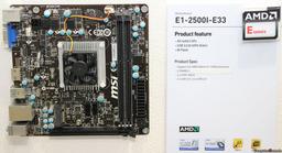 MSI готовит к выпуску системную плату E1-2500I-E33 со встроенным APU AMD E1-2500 (Kabini)
