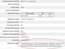 На сайте Bluetooth SIG проходит сертификацию планшет Asus K008, который может оказаться новым устройством Nexus