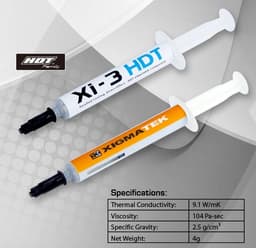 Термопаста Xigmatek Xi-3 HDT рассчитана на кулеры, в которых тепловые трубки контактируют с процессором
