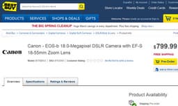 Миниатюрная зеркальная камера Canon EOS-b в комплекте с объективом EF-S 18-55mm оценена в $800