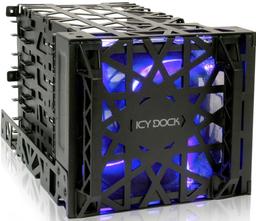 Корзина Icy Dock Black Vortex MB074SP-B может вместить четыре накопителя и охлаждается 120-миллиметровым вентилятором