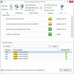 Enhanced Mitigation Experience Toolkit (EMET) v.4.1 - служебная программа, которая предотвращает эксплуатирование уязвимостей в программном обеспечении