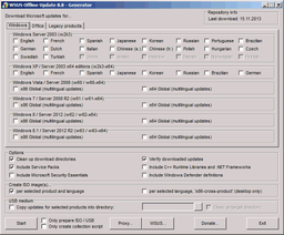WSUS Offline Update v.8.8 - бесплатная утилита, позволяющая обновлять ОС Windows без доступа к Интернет