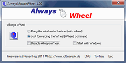 AlwaysMouseWheel v.3.41 - бесплатная утилита, расширяющая возможности прокрутки содержимого окон