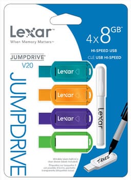 Флэшки Lexar JumpDrive V20 продаются наборами в комплекте с ручкой