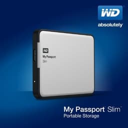 Тонкий внешний жесткий диск WD My Passport Slim оснащен интерфейсом USB 3.0