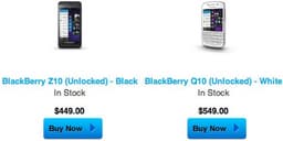 На сайте BlackBerry начались продажи смартфонов Q10 и Z10 без привязки к оператору