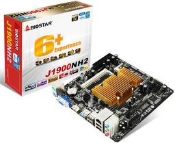На системной плате Biostar J1900NH2 типоразмера Mini-ITX установлен процессор Intel Celeron J1900 с пассивным охлаждением