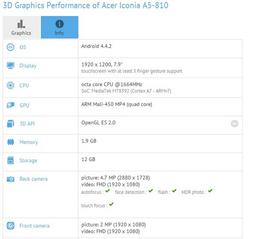 Планшетный ПК Acer Iconia A5-810 получит дисплей Full HD и платформу MediaTek MT8392