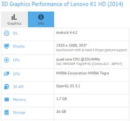 Lenovo использует в планшете K1 HD однокристальную платформу Nvidia Tegra K1